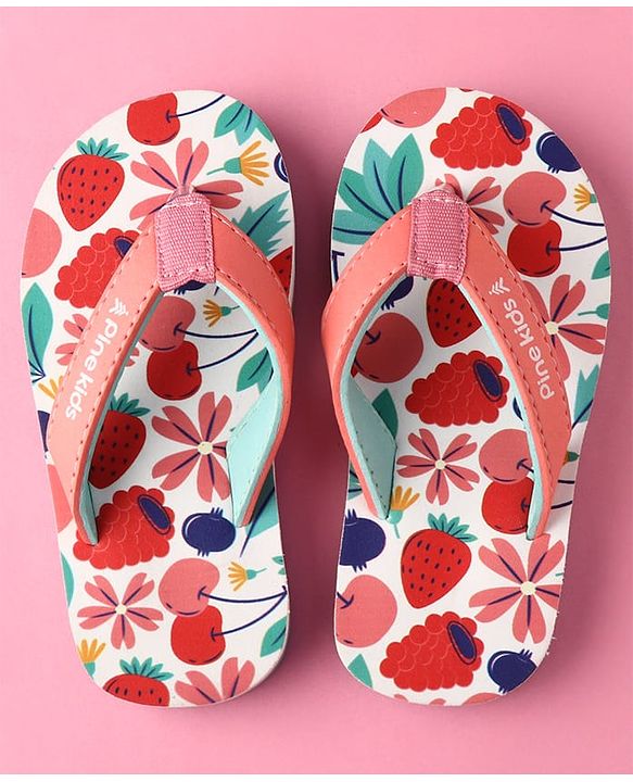 Pine Kids Slip On Tropical Theme Printed Flip Flops - Multicolour