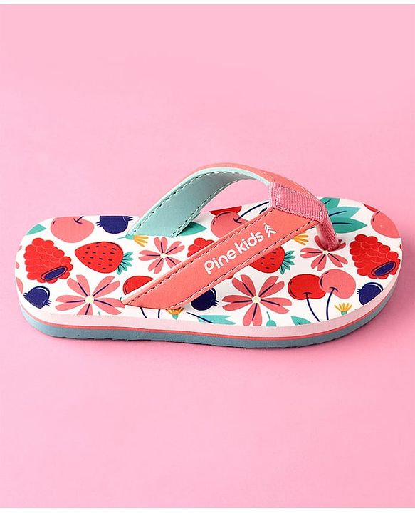 Pine Kids Slip On Tropical Theme Printed Flip Flops - Multicolour