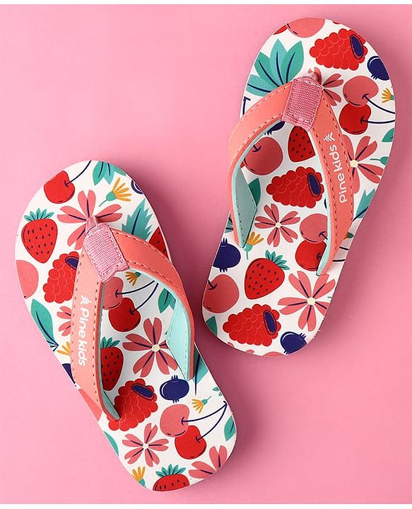 Pine Kids Slip On Tropical Theme Printed Flip Flops - Multicolour