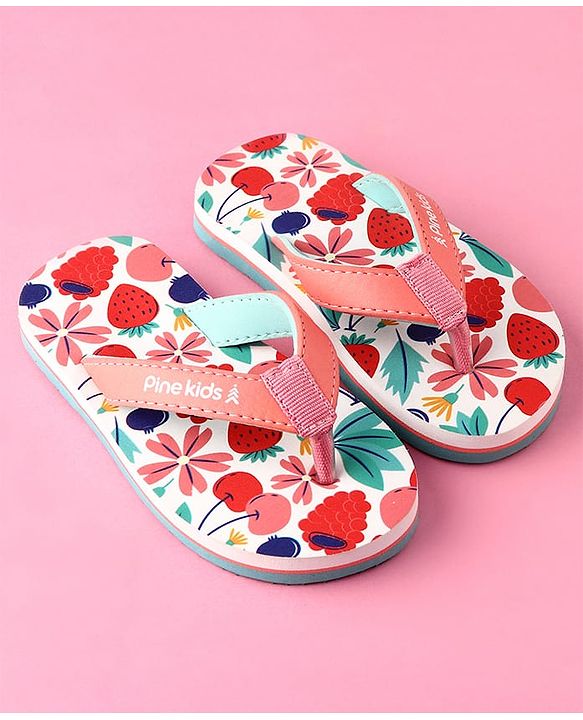 Pine Kids Slip On Tropical Theme Printed Flip Flops - Multicolour