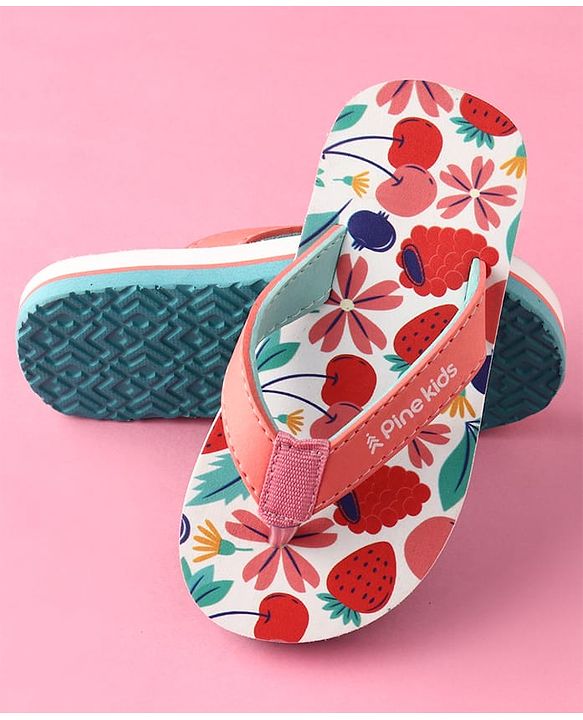 Pine Kids Slip On Tropical Theme Printed Flip Flops - Multicolour