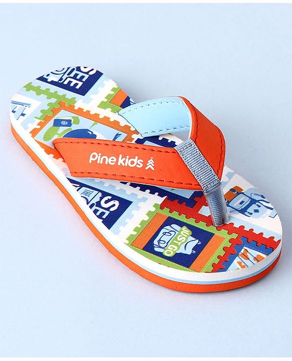 Pine Kids Slip On Text Printed Flip Flop - Multicolour