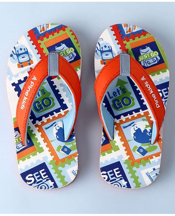 Pine Kids Slip On Text Printed Flip Flop - Multicolour