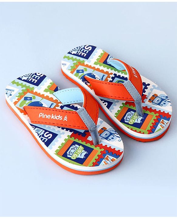 Pine Kids Slip On Text Printed Flip Flop - Multicolour