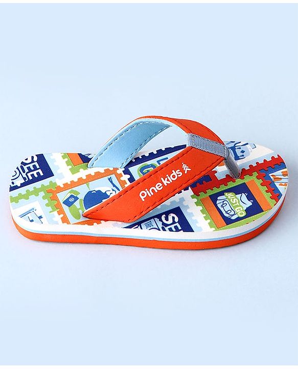 Pine Kids Slip On Text Printed Flip Flop - Multicolour