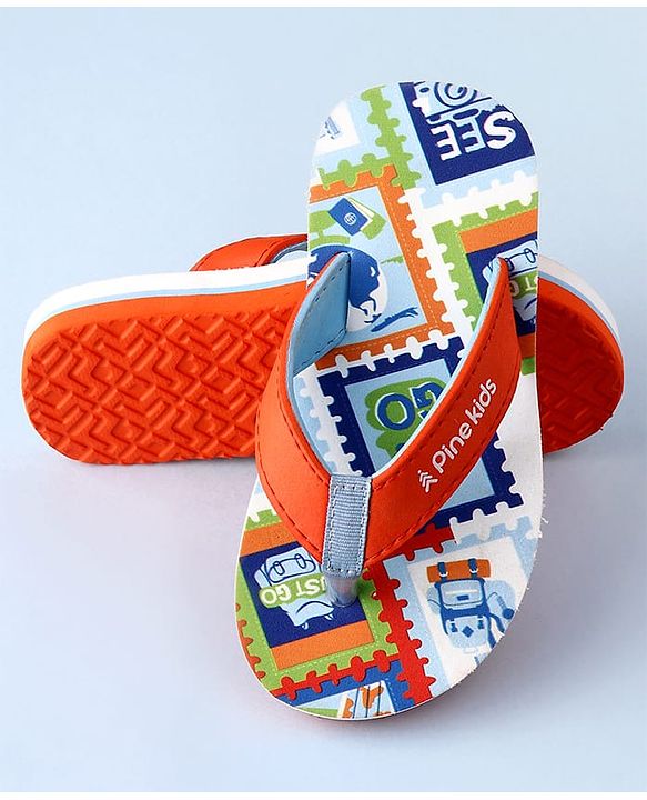 Pine Kids Slip On Text Printed Flip Flop - Multicolour