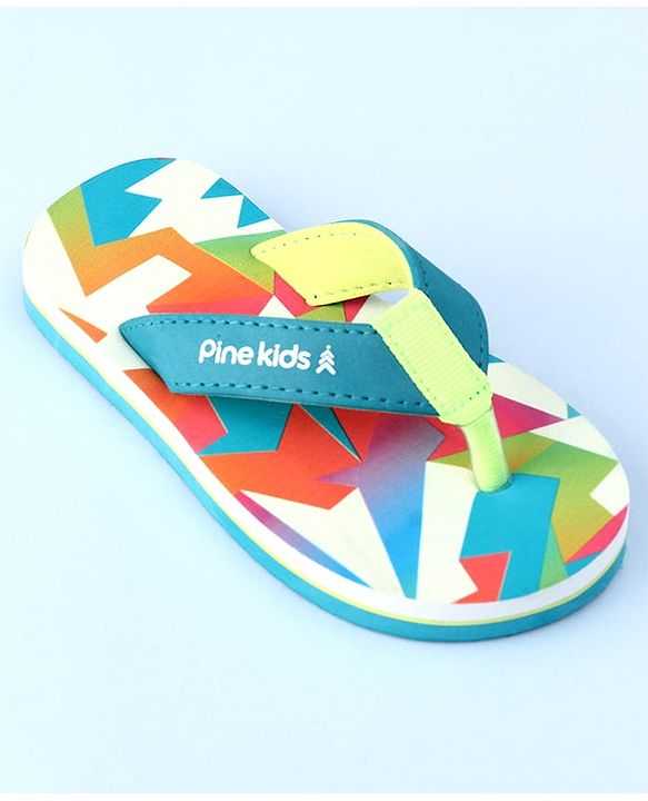 Pine Kids Slip On Flip Flops with Abstract Print - Multicolor