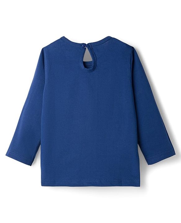 Babyhug Cotton Knit Full Sleeves T-Shirt & Pajama Night Suit With Heart Print - Navy Blue