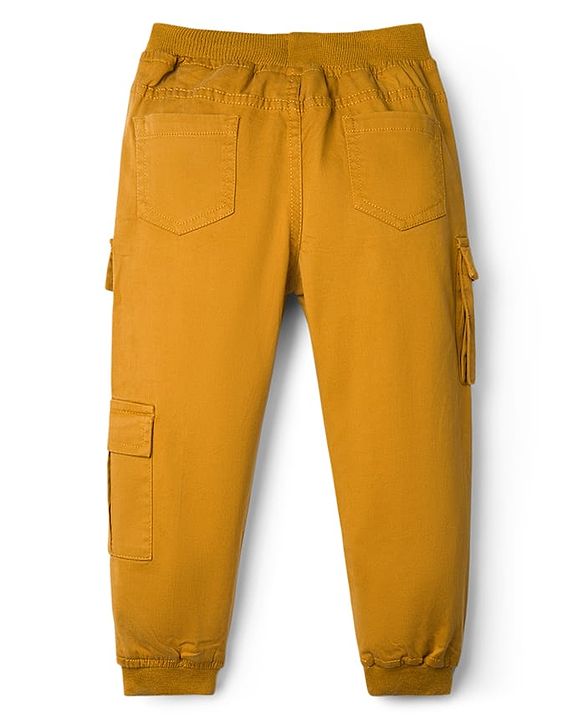 Babyhug Twill Woven Full Length Trouser with Cargo Pockets - Golden Yellow