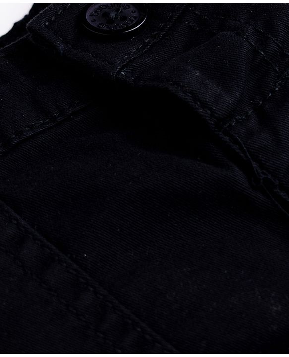 Babyhug Twill Lycra Woven Full Length Solid Color Trousers With Stretch & Pockets - Black