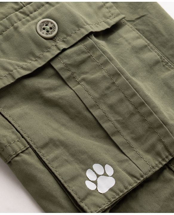 Babyhug 100% Cotton Woven Full Length Solid Trouser With Cargo Pockets - Olive Green