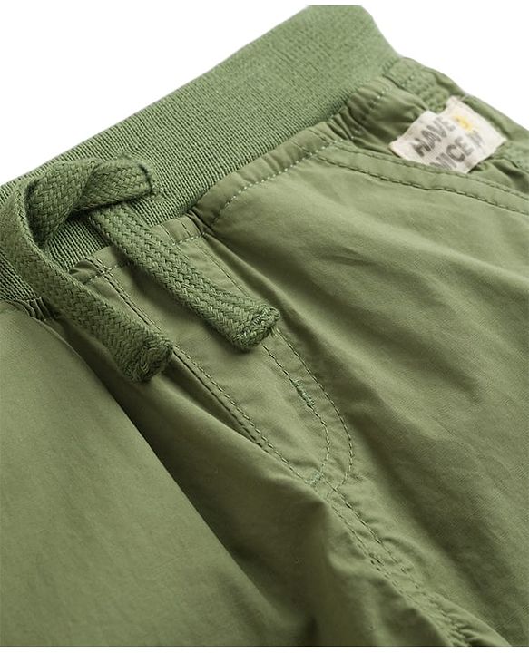 Babyhug Dense Poplin Woven Full Length Solid Colour Trouser Pant with Patch- Navy Blue