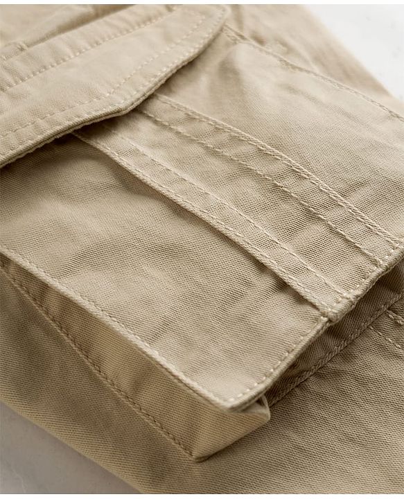 Babyhug Twill Lycra Woven Full Length Cut N Sew Trouser With Cargo Pockets - Khaki