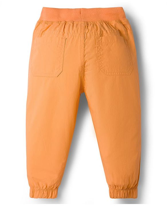 Babyhug Poplin Cotton Woven Full Length Trouser Pants with Patch & Pockets - Light Blue