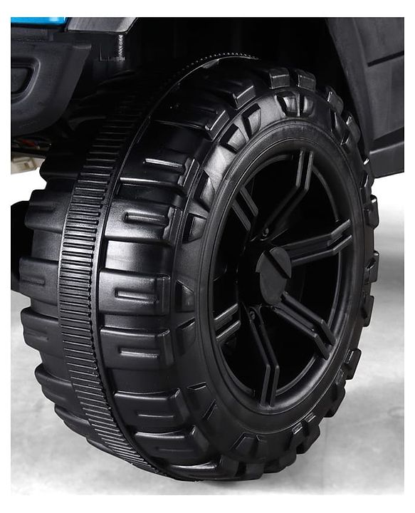 Babyhug POBO Battery Operated Ride on Jeep with Music & LED Lights - Blue| Rechargeable Battery| Openable Doors| Built-in Music & AUX|Remote Control|Easy to Assemble| Forward Reverse & Swing Function