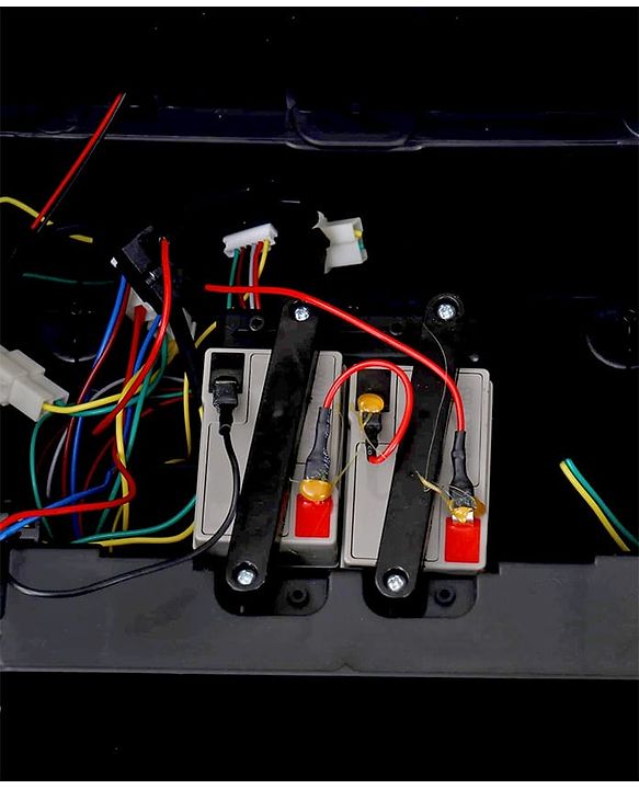 Babyhug Battery Operated Ride on Jeep with LED Lights - Red| Rechargeable Battery| Openable Doors| Built-in Music & AUX| Remote Control| Easy to Assemble| Forward Reverse & Swing| Indoor Outdoor Toy