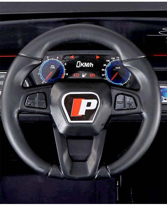 Babyhug Battery Operated Ride on Jeep with LED Lights - Red| Rechargeable Battery| Openable Doors| Built-in Music & AUX| Remote Control| Easy to Assemble| Forward Reverse & Swing| Indoor Outdoor Toy