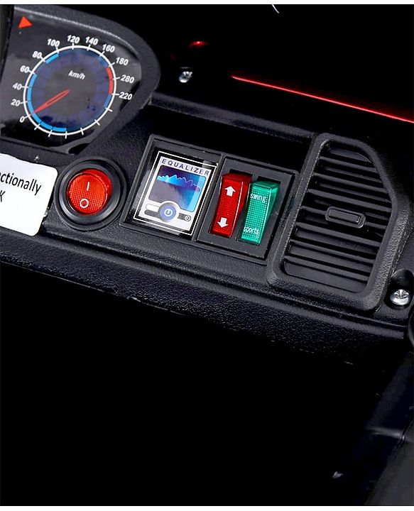 Babyhug Battery Operated Ride on Jeep with LED Lights - Red| Rechargeable Battery| Openable Doors| Built-in Music & AUX| Remote Control| Easy to Assemble| Forward Reverse & Swing| Indoor Outdoor Toy