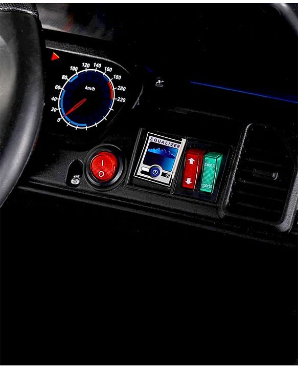 Babyhug Battery Operated Ride on Jeep with LED Lights -Blue| Rechargeable Battery| Openable Doors| Built-in Music & AUX| Remote Control| Easy to Assemble| Forward Reverse & Swing| Indoor Outdoor Toy