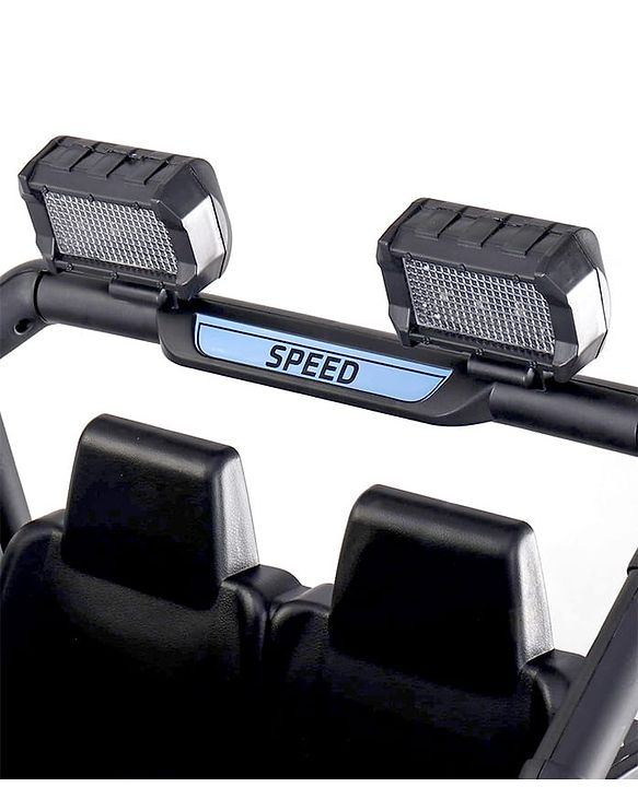 Babyhug Battery Operated Ride on Jeep with LED Lights -Red| Rechargeable Battery| Openable Doors| Built-in Music & AUX| Remote Control| Easy to Assemble| Forward Reverse & Swing| Indoor Outdoor Toy