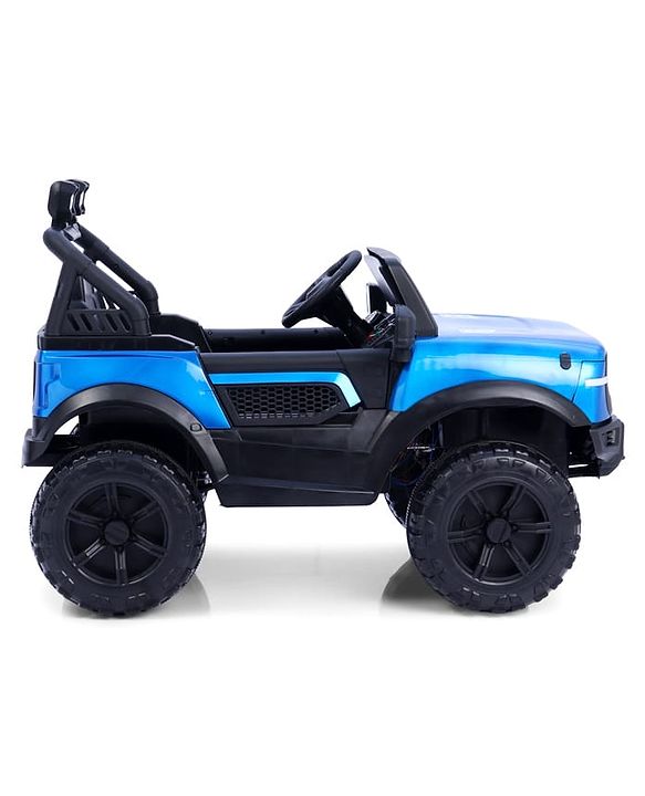 Babyhug Battery Operated Ride on Jeep with LED Lights -Red| Rechargeable Battery| Openable Doors| Built-in Music & AUX| Remote Control| Easy to Assemble| Forward Reverse & Swing| Indoor Outdoor Toy