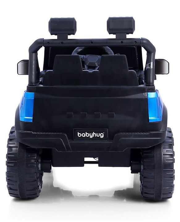 Babyhug Battery Operated Ride on Jeep with LED Lights -Red| Rechargeable Battery| Openable Doors| Built-in Music & AUX| Remote Control| Easy to Assemble| Forward Reverse & Swing| Indoor Outdoor Toy