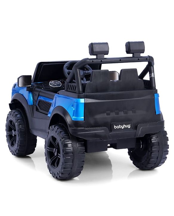 Babyhug Battery Operated Ride on Jeep with LED Lights -Red| Rechargeable Battery| Openable Doors| Built-in Music & AUX| Remote Control| Easy to Assemble| Forward Reverse & Swing| Indoor Outdoor Toy
