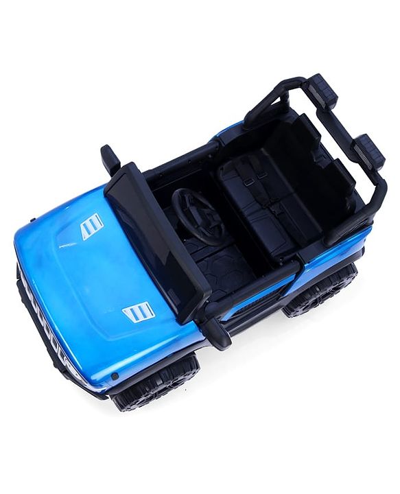 Babyhug Battery Operated Ride on Jeep with LED Lights -Red| Rechargeable Battery| Openable Doors| Built-in Music & AUX| Remote Control| Easy to Assemble| Forward Reverse & Swing| Indoor Outdoor Toy