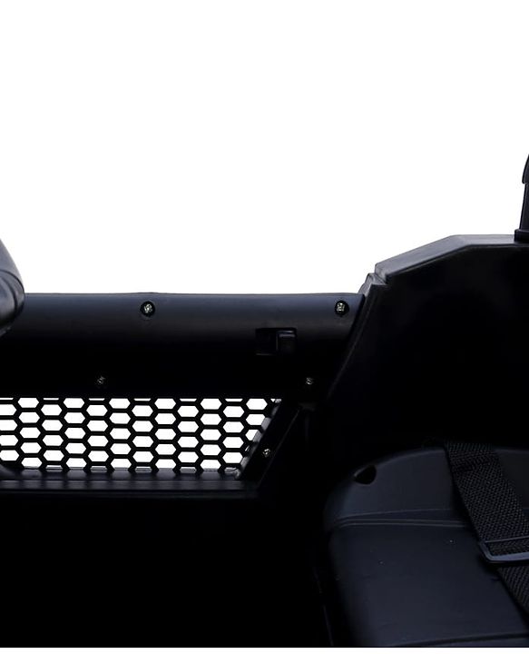 Babyhug Battery Operated Ride on Jeep with LED Lights -Red| Rechargeable Battery| Openable Doors| Built-in Music & AUX| Remote Control| Easy to Assemble| Forward Reverse & Swing| Indoor Outdoor Toy