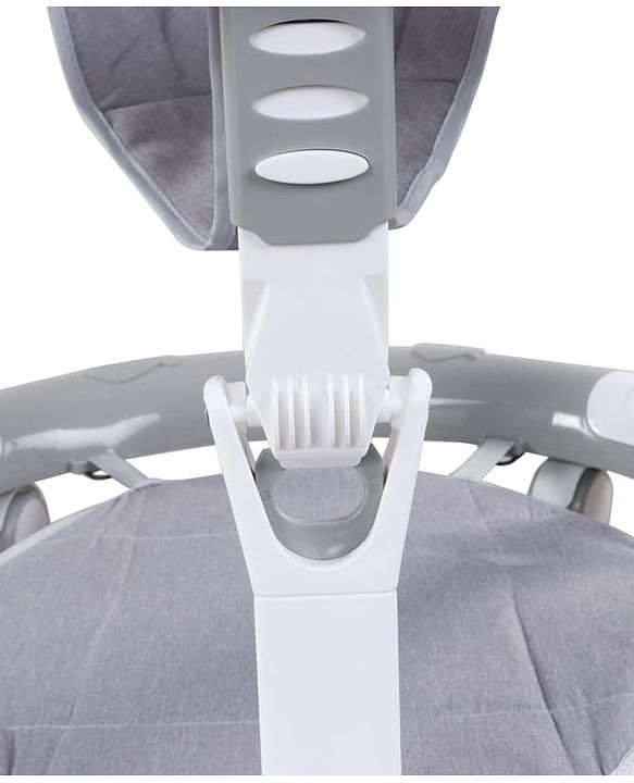 Babyhug 360° Musical Baby Walker with Lights  Grey| 3-Level Height Adjustment| Detachable Play & Feeding Tray| Compact Fold| Smooth Swivel Wheels| Cushioned Seat| 624 Months| Removable Foot Mat