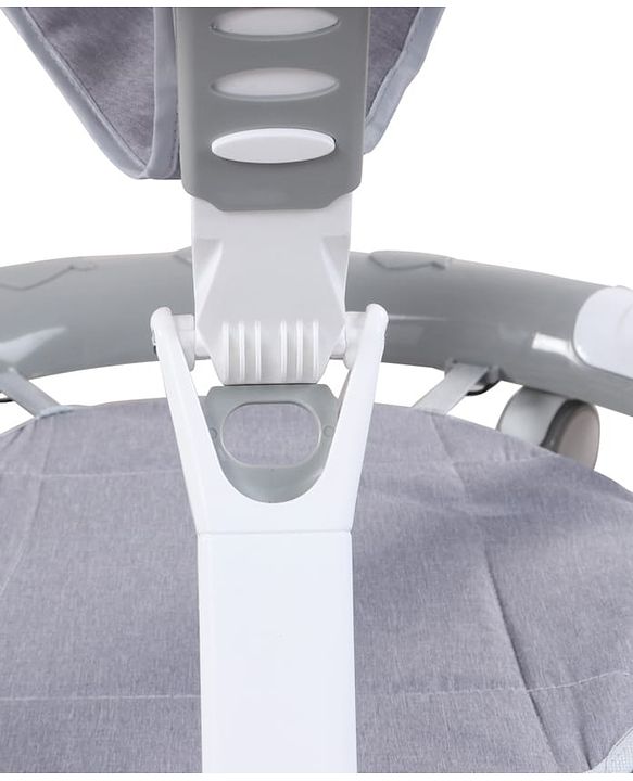 Babyhug 360° Musical Baby Walker with Lights  Grey| 3-Level Height Adjustment| Detachable Play & Feeding Tray| Compact Fold| Smooth Swivel Wheels| Cushioned Seat| 624 Months| Removable Foot Mat