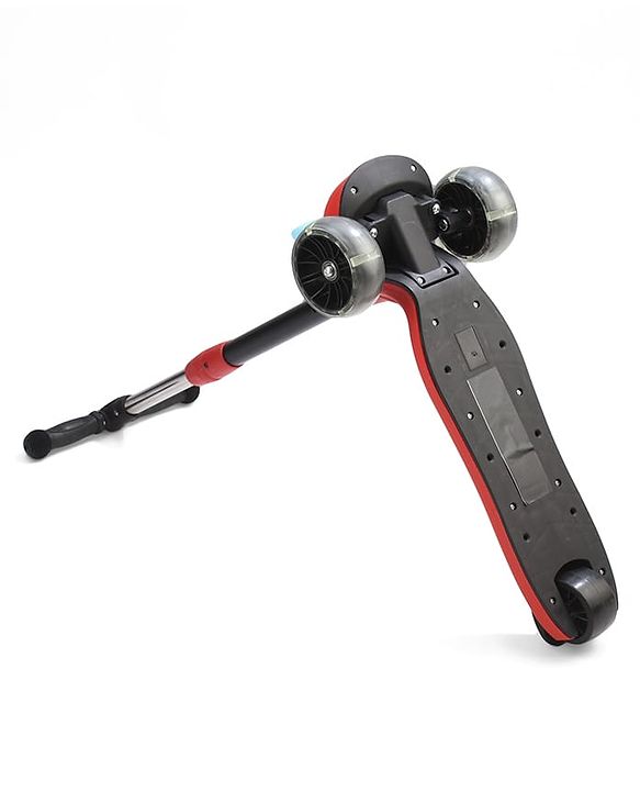 Babyhug Crab Kids Scooter with LED Wheels - Red| Adjustable Height| Lean-to-Steer| Toy for 3+ Yrs Boys & Girls|Sport Gift| Physical Activity| Plug & Play