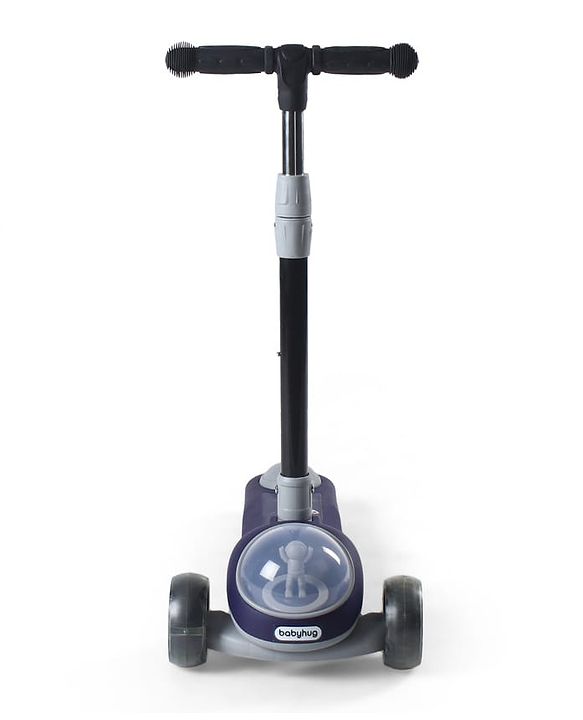 Babyhug Space Theme 3 Wheel Kids Scooter with LED Wheels - Blue| Adjustable Height| Lean-to-Steer| Toy for 3+ Years Boys & Girls | Outdoor Ride-On Toy | Physical Activity Gift| Plug & Play Assembly