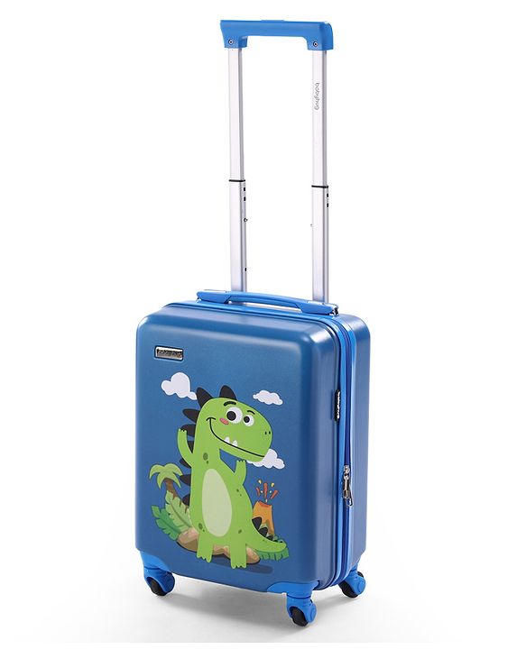 Babyhug Kids Travel Trolley Suitcase 18 inch with Wheels & Backpack 15 inch Set Shock-Resistant Shell| Telescopic Handle Water-Resistant Smooth Wheels Lightweight Carry-On Easy Zipper Closure - Blue