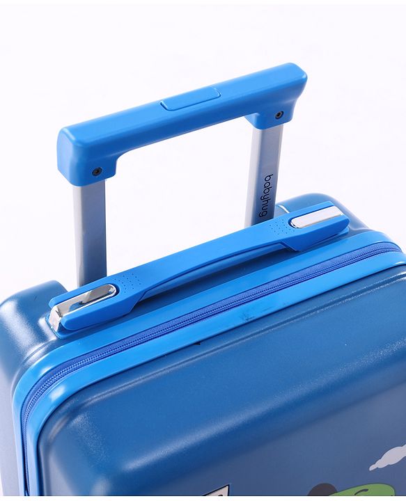 Babyhug Kids Travel Trolley Suitcase 18 inch with Wheels & Backpack 15 inch Set Shock-Resistant Shell| Telescopic Handle Water-Resistant Smooth Wheels Lightweight Carry-On Easy Zipper Closure - Blue