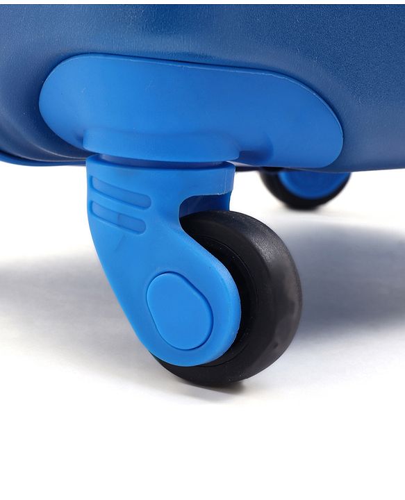 Babyhug Kids Travel Trolley Suitcase 18 inch with Wheels & Backpack 15 inch Set Shock-Resistant Shell| Telescopic Handle Water-Resistant Smooth Wheels Lightweight Carry-On Easy Zipper Closure - Blue