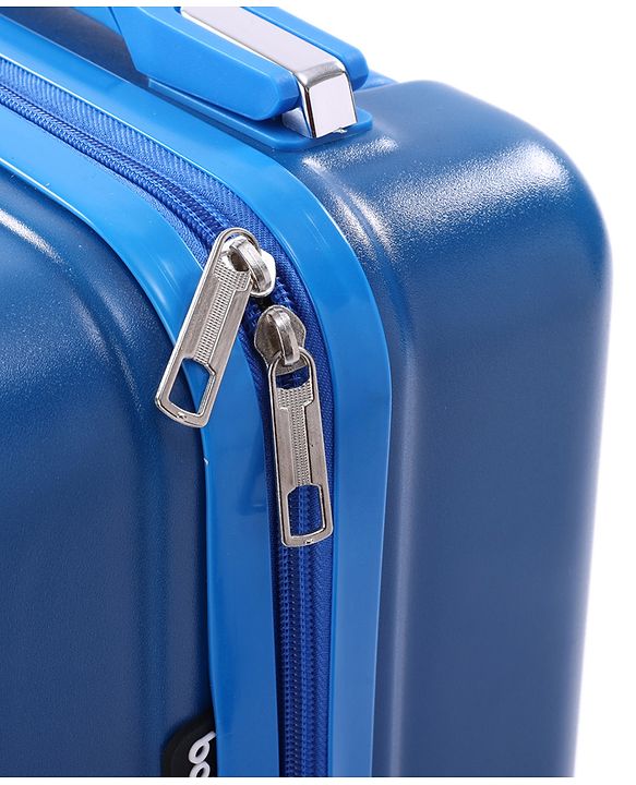 Babyhug Kids Travel Trolley Suitcase 18 inch with Wheels & Backpack 15 inch Set Shock-Resistant Shell| Telescopic Handle Water-Resistant Smooth Wheels Lightweight Carry-On Easy Zipper Closure - Blue