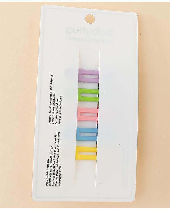 Babyhug Snap Clips Free Size with Floral Applique Pack of 5 - Multicolor