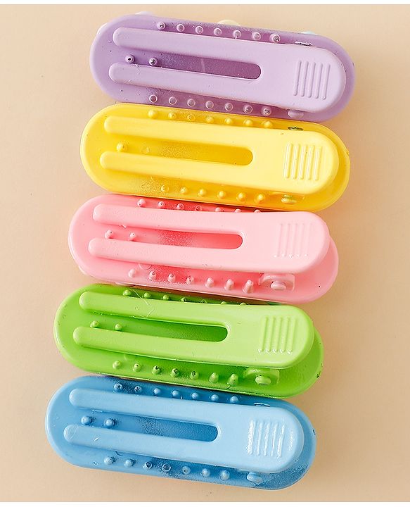 Babyhug Snap Clips Free Size with Floral Applique Pack of 5 - Multicolor