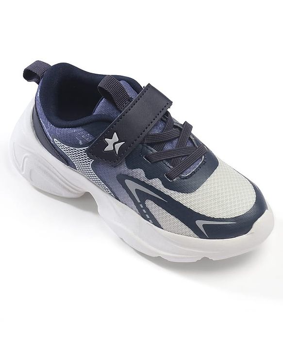Cute Walk by Babyhug Velcro Closure Solid Sneaker Shoes - Navy Blue