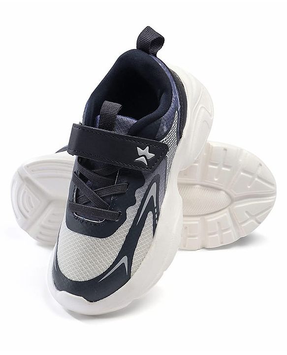 Cute Walk by Babyhug Velcro Closure Solid Sneaker Shoes - Navy Blue