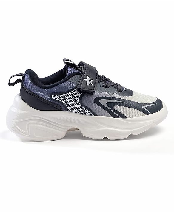 Cute Walk by Babyhug Velcro Closure Solid Sneaker Shoes - Navy Blue