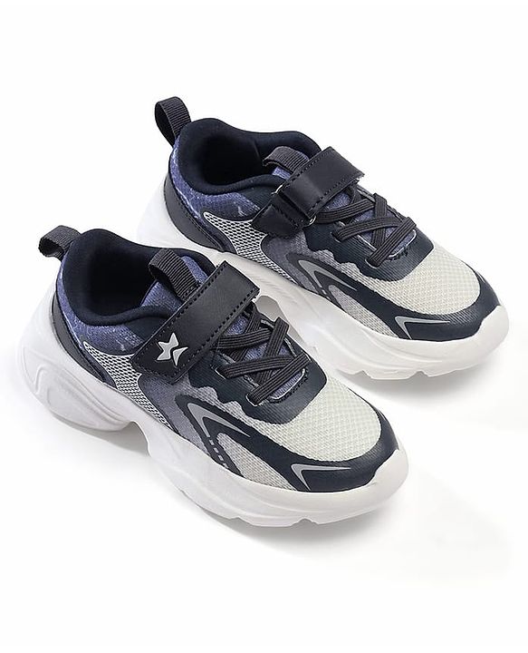 Cute Walk by Babyhug Velcro Closure Solid Sneaker Shoes - Navy Blue