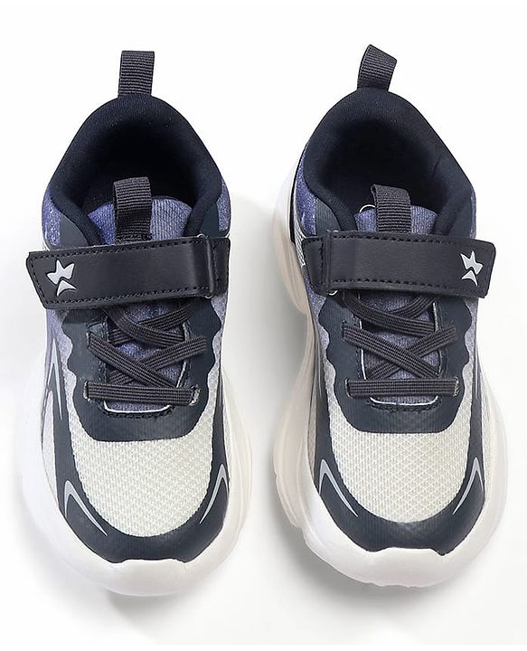Cute Walk by Babyhug Velcro Closure Solid Sneaker Shoes - Navy Blue