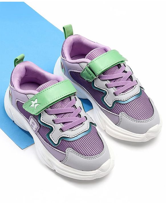 Cute Walk by Babyhug Velcro Closure Solid Sneaker Shoes - Purple