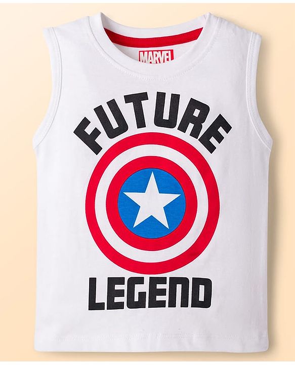 Babyhug Marvel Single Jersey Knit Half Sleeves Shirt & Shorts Set with T-Shirt & Avengers Graphic - Blue