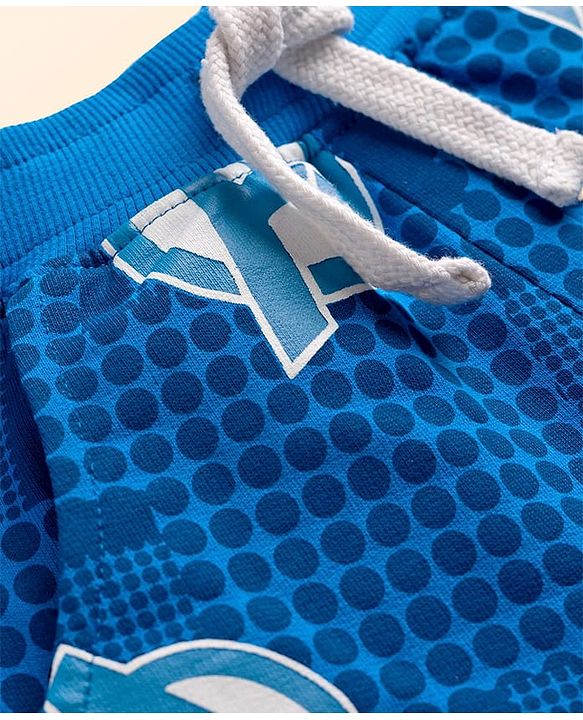 Babyhug Marvel Single Jersey Knit Half Sleeves Shirt & Shorts Set with T-Shirt & Avengers Graphic - Blue