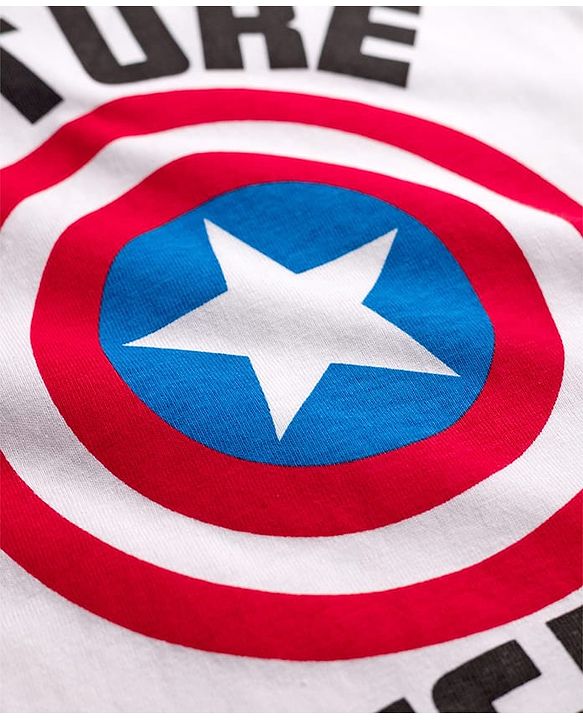 Babyhug Marvel Single Jersey Knit Half Sleeves Shirt & Shorts Set with T-Shirt & Avengers Graphic - Blue