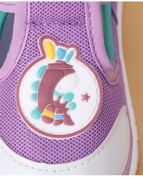 Cute Walk by Babyhug Velcro Closure Casual Shoes With Animal Applique - Purple