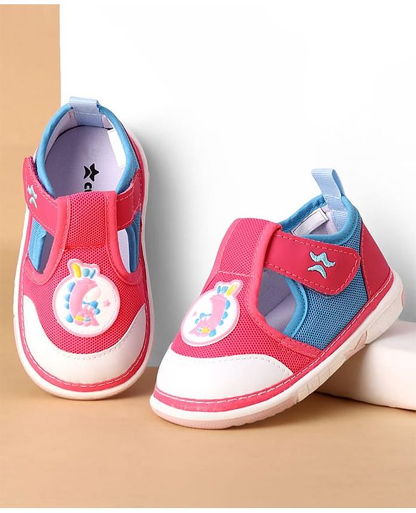Cute Walk by Babyhug Velcro Closure Casual Shoes With Animal Applique - Purple
